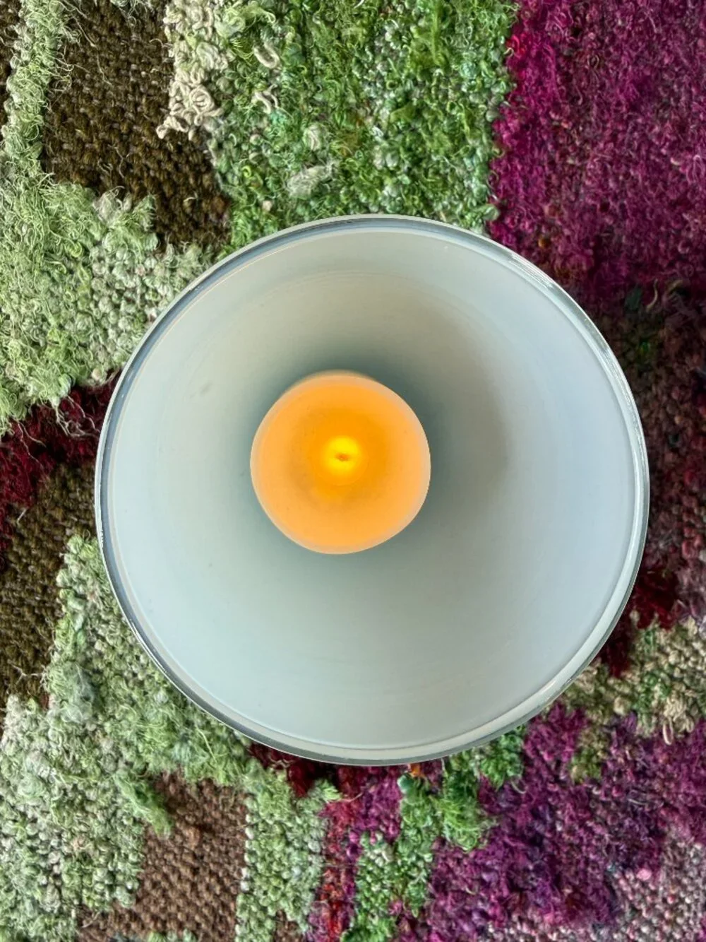 Glassybaby Candle Holder in Light Blue/Aqua